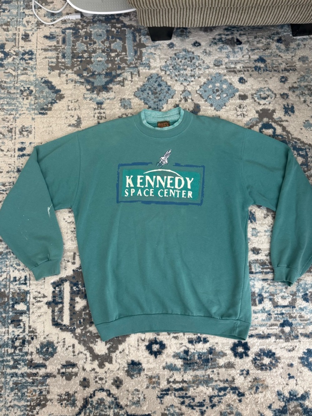 Teal Crewneck Kennedy Space Center Sweater